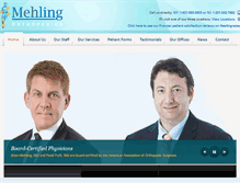 Tablet Screenshot of mehlingorthopedics.com